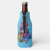 カントリーコック ニワトリ 水彩スタイル ボトルクーラー (ボトル裏面)