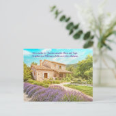 カントリーコテージとラベンダーガーデンランドスケープ シーズンポストカード (スタンド正面)