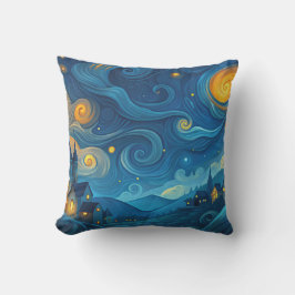 カントリーコテージの上の星空 アウトドアクッション