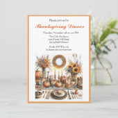 カントリーコテージの感謝祭ディナー 招待状 (スタンド正面)