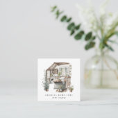 カントリーコテージキッチン |ホームステージングインテリア スクエア名刺 (スタンド正面)