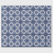 カントリーコテージスタイル – グラニーズブルーキッチンタイル ラッピングペーパー (フラット)