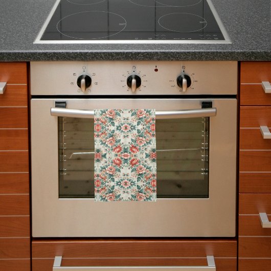 カントリーコテージフローラルパターン キッチンタオル