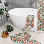 カントリーコテージフローラルパターン シャワーカーテン