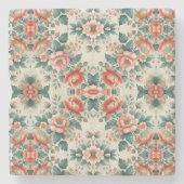 カントリーコテージフローラルパターン ストーンコースター (正面)