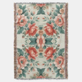 カントリーコテージフローラルパターン スローブランケット (正面縦)