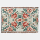 カントリーコテージフローラルパターン スローブランケット (正面)