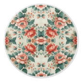 カントリーコテージフローラルパターン セラミックノブ (正面)