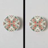 カントリーコテージフローラルパターン セラミックノブ