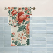 カントリーコテージフローラルパターン バスタオルセット