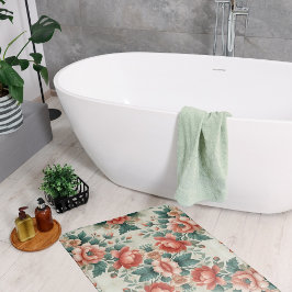 カントリーコテージフローラルパターン バスマット