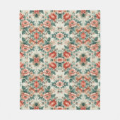 カントリーコテージフローラルパターン フリースブランケット (正面)