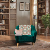 カントリーコテージフローラルパターン フリースブランケット