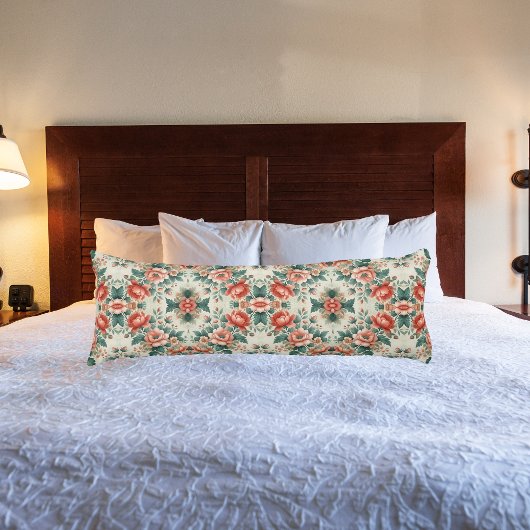 カントリーコテージフローラルパターン ボディピロー