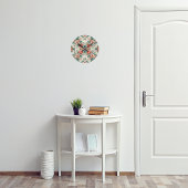 カントリーコテージフローラルパターン ラウンド壁時計