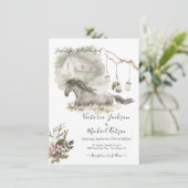 カントリーコテージホース結婚式招待状 招待状 (スタンド正面)