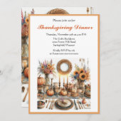 カントリーコテージ感謝祭ディナー 招待状 (正面/裏面)