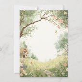 カントリーコテージ・セーブ・ザ・デート | 水彩ピンク セーブザデート (裏面)