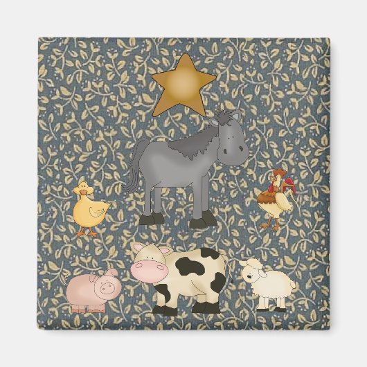 カントリーコレクションファームアニマルズ冷蔵庫用マグネット マグネット (正面)