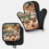カントリーコージー 鍋つかみ&鍋敷きセット (正面/裏面)