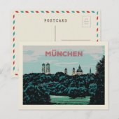 カントリーサイドからミュンヘンのパノラマビュー ポストカード (正面/裏面)