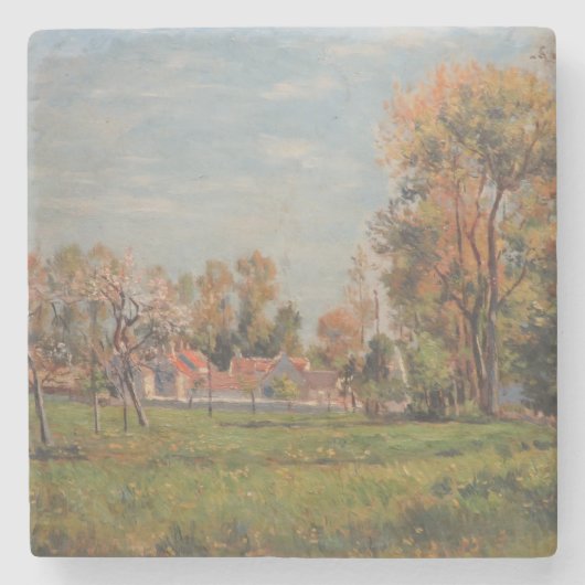 カントリーサイドのまわりにラグニー（フランス） （農村風景） ストーンコースター (正面)