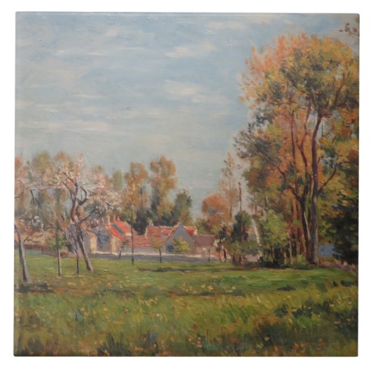 カントリーサイドのまわりにラグニー（フランス） （農村風景） タイル (正面)