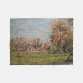 カントリーサイドのまわりにラグニー(フランス) (農村風景) フリースブランケット (正面(横))