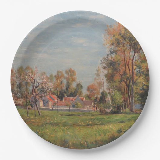 カントリーサイドのまわりにラグニー(フランス) (農村風景) ペーパープレート (正面)