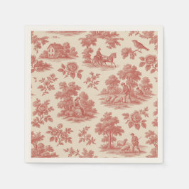 カントリーサイドのウィスパーズ – レッドトワール紙ナップ スタンダードカクテルナプキン