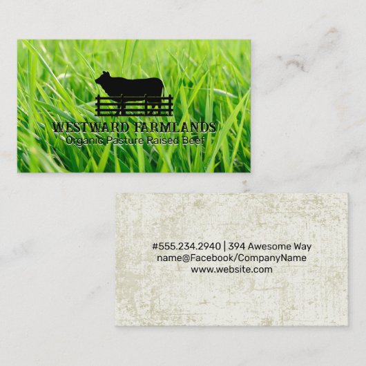 カントリーサイドの家畜のロゴ | グラス 名刺 (正面/裏面)