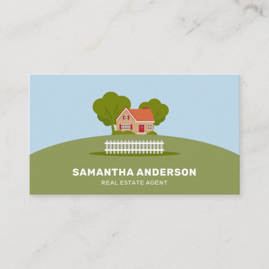 カントリーサイドの漫画の家 – 実在エステートエージェント 名刺 (正面)