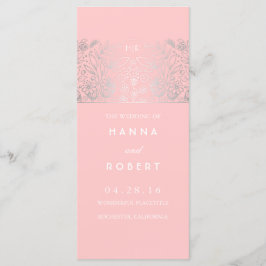 カントリーサイドシルバーフラワーピンク結婚式 プログラム