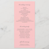 カントリーサイドシルバーフラワーピンク結婚式 プログラム (裏面)