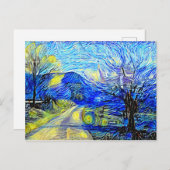 カントリーサイドスターリーナイトアクリルパロディ絵画ーズ ポストカード (正面/裏面)