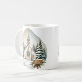 カントリーサイドホワイトチャペル | クリスマスシーン コーヒーマグカップ (正面左)