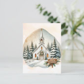 カントリーサイドホワイトチャペル | クリスマスシーン シーズンポストカード (スタンド正面)