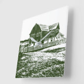 カントリーサイドランドスケープスタイルファームハウス スクエア壁時計 (傾斜)