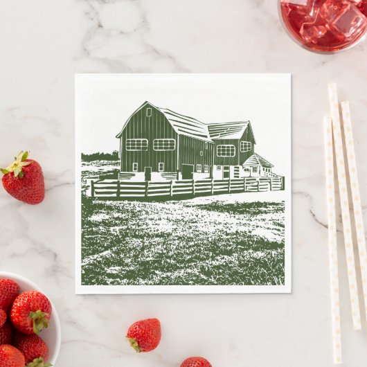 カントリーサイドランドスケープスタイルファームハウス スタンダードランチョンナプキン (インサイチュ)