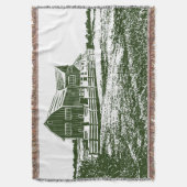 カントリーサイドランドスケープスタイルファームハウス スローブランケット (正面縦)