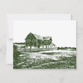 カントリーサイドランドスケープスタイルファームハウス ノートカード (裏面)