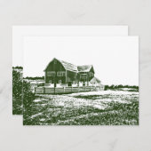 カントリーサイドランドスケープスタイルファームハウス ノートカード (正面/裏面)