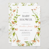 カントリーサイドワイルドフラワーベビーシャワー招待状 招待状 (正面/裏面)