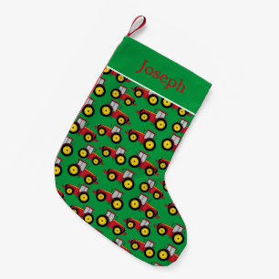 カントリーサイド農家かわいいトラクター農業パターン スモールクリスマスストッキング
