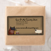 カントリーサルタボックスと羊の出荷ラベルテンプレート ラベル (インサイチュ)