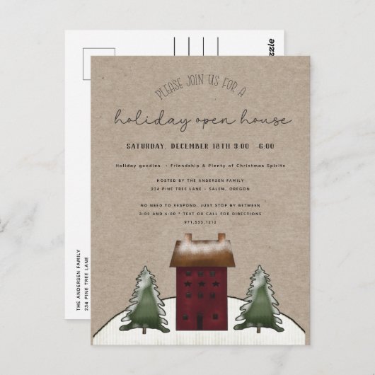 カントリーサルトボックスフ素朴ァミリーホリデーオープンハウス ポストカード (正面/裏面)
