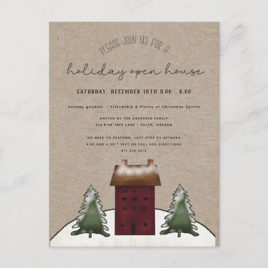 カントリーサルトボックスフ素朴ァミリーホリデーオープンハウス ポストカード (正面)