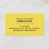 カントリーサンセット、農家&ブッチャー 名刺 (裏面)