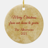 カントリーサンタと彼のトナカイのセラミックオーナメント セラミックオーナメント (裏面)