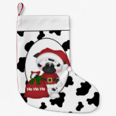 カントリーサンタカウホリデークリスマスストッキング スモールクリスマスストッキング (正面)